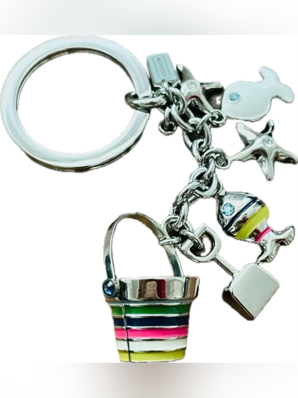 COACH Legacy “Day At The Beach” Bag Charm Keychain Fob #92097 - Like New - Picture 6 of 10